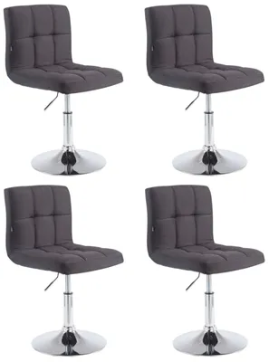 Produktbild von CLP 4er Set Lounger Palma Stoff Lounger höhenverstellbar und drehbar. schwarz