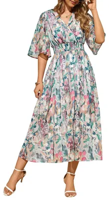 Produktbild von Langes, elegantes Sommerkleid mit Blumenmuster
