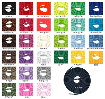 Produktbild von 2 Paar Schnürsenkel Polyester 4mm rund Länge 1m Schuhbänder 31 Farben, Größe:100 cm x 4 mm, Farbe:apfelgrün