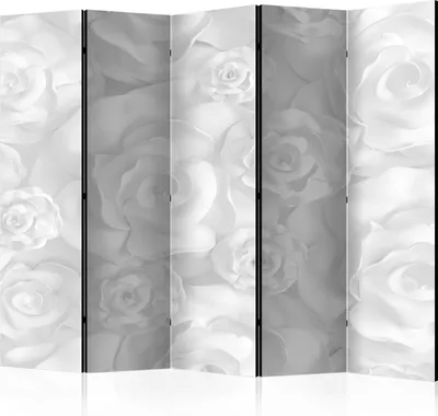 Produktbild von Akusticher Raumteiler Blumen Foto Paravent 225x172 cm beidseitig auf Vlies-Leinwand bedruckt Akustikschaum Trennwand Spanische Wand Sichtschutz Home Office Natur Botanik Rosen 3D b-B-0282-z-c