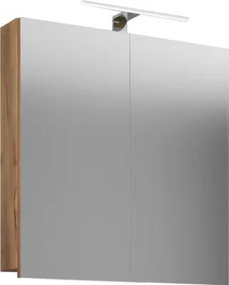 Image de VCB1 Armoire de toilette murale avec miroir 60 cm, avec sytème d'éclairage, imitation chêne miel.