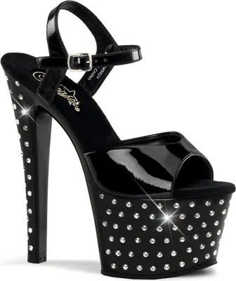 Produktbild von PLEASER STARDUST-709 Plateau Sandalette mit Strass
