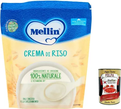 Produktbild von 12x Mellin Crema di Riso, 200g + italian Gourmet polpa 400g