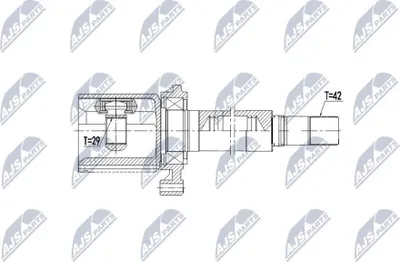 Produktbild von NTY Gelenksatz Antriebswelle Vorne Rechts Getriebeseitig für VW Crafter Kastenwagen (SY, SX) NPW-VW-092
