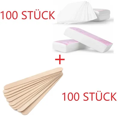 Produktbild von 100 Teile / los Enthaarung Tuch Wachs Haarentfernung Bein +100 Einweg Holz Wachsen