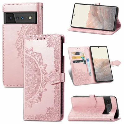 Produktbild von König Design Hülle kompatibel mit Google Pixel 6 Pro Kunstleder Handyhülle - Handy Case Rose Gold