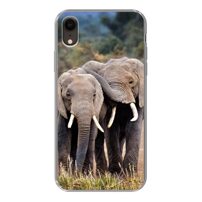 Produktbild von MuchoWow® Handyhülle Schutzhülle Hülle für iPhone XR Elefant - Tiere - Bäume - Natur Silikon Softcase Handy Hülle - Schutzdeckel