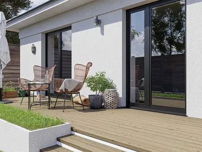 Produktbild von WOODTEX | 3 m | Hellbraun 140x24 mm Terrassendiele Kiefer, Kesseldruckimprägniert KDI Holz, Feinglatte Oberfläche,, Langlebig Und Witterungsbeständig Für Garten Terrasse Balkon