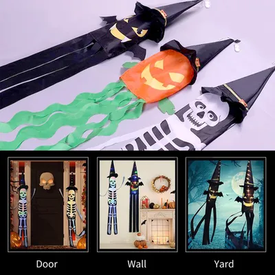 Zdjęcie produktu dla Halloweenowa lampa wisząca w kształcie czaszki Lampa LED w kształcie ducha Zasilana bateryjnie kolorowa lampa wisząca w kształcie ducha na imprezę Halloween Bar Dekoracja ogrodu na zewnątrz