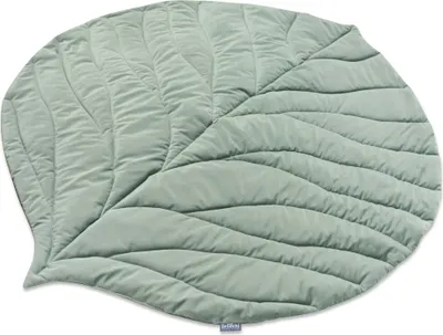 Image de Bellochi Tapis de jeu pour bébés et enfants - vert clair - 95x78 cm - Tapis de jeu universel pour apprendre à jouer - pour l'intérieur et l'extérieur - tissu doux - en forme de feuille, olive