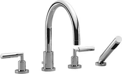 Produktbild von Dornbracht TARA Wannen-Vierlochbatterie für Wannenrand- bzw. Fliesenrandmontage, Ausladung 220mm, 27512882-28