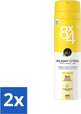 Zdjęcie produktu dla 8 x 4 Dezodorant w sprayu - Splashy Citrus - Dezodorant - zapach cytrusowy - 150 ml - opakowanie ekonomiczne - 2 szt