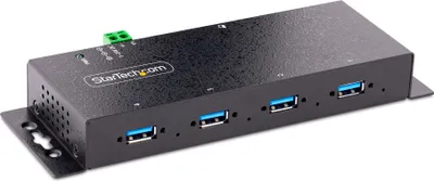 Obrázek produktu pro StarTech.com 5G4AINDNP-USB-A-HUB, USB 3.2 Gen 1 (3.1 Gen 1) Type-B, USB 3.2 Gen 1 (3.1 Gen 1) Type-A, 5000 Mbit/s, Černá, Ocel, 1,8 m