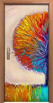 Produktbild von Türposter 90x200 cm Türaufkleber Türtapete Türfolie Klebefolie Baum künstlerischer