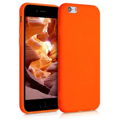 Produktbild von kwmobile Hülle kompatibel mit Apple iPhone 6 / 6S Hülle - weiches TPU Silikon Case - Cover geeignet für kabelloses Laden - Neon Orange