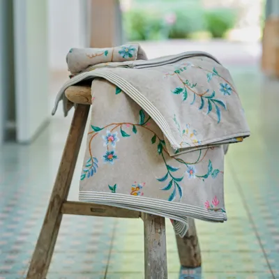 Produktbild von Pip Studio Gästetuch-Set Les Fleurs 3x Farbe Khaki, Größe 30x50 x 3