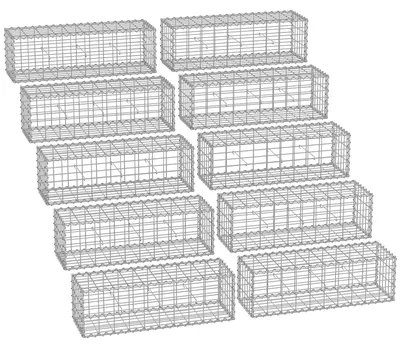 Zdjęcie produktu dla Zestaw siatek gabionowych – metalowa siatka – ogrodzenie – trwała konstrukcja – 100 x 30 x 30 cm