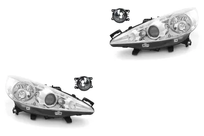 Produktbild von Scheinwerfer Satz passend für Peugeot 207 02/ 2006 - H1 H7 H7 LR + Nebel 8200074008 6202E1 00006202E1 6710027 0000620639 620639 0000620 Johns