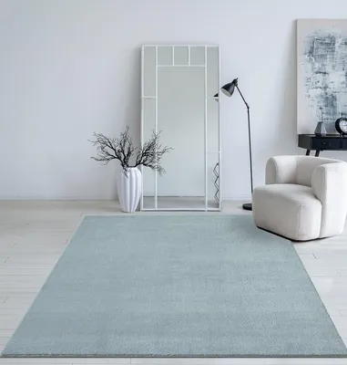 Productafbeelding van Pluizig, kortpolig vloerkleed met een vachtachtige uitstraling, wasbaar tot 30°C, met antislip onderkant, geschikt voor woonkamer en slaapkamer, blauw, 160 x 220 cm