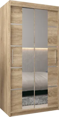Produktbild von Kleiderschrank, Schiebetürenschrank Schlafzimmer, Schrank mit Spiegel VERONA 4 100 cm