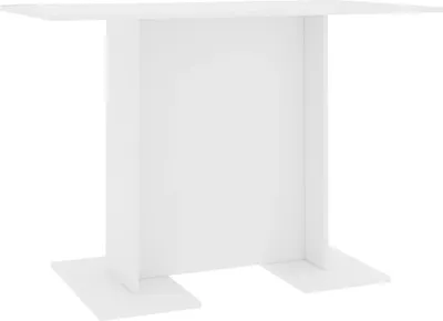 A white table on a white background.