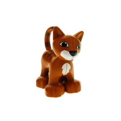 Produktbild von 1x Lego Duplo Tier Katze Kater dunkel orange braun Zoo Farm 4561117 dupcat1pb01