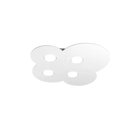 Zdjęcie produktu dla Okrągła lampa sufitowa Toplight Cloud 4-punktowa z oprawką GX53, biała rama, nowoczesny design 86x37x3 cm