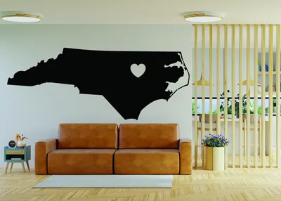 Productafbeelding van Decords muurstickers met North Carolina motief, model 035-076 – Afmetingen: 61 × 23 cm