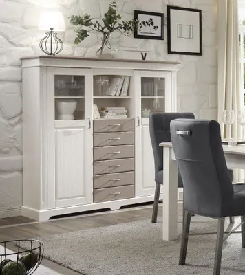 Produktbild von Highboard weiß Kiefer massiv Cordoba