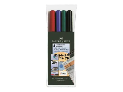Produktbild von FABER-CASTELL Permanent Marker MULTIMARK F 4er Etui