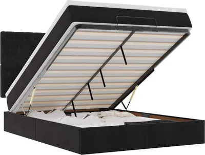 Obrázok produktu pre vidaXL Osmanská posteľ s matracmi čierna 140x190 cm zamat