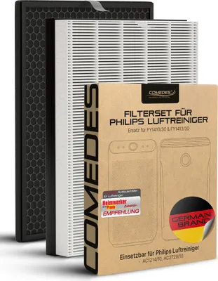 Produktbild von Comedes Ersatzfilterset passend für Philips Luftreiniger AC1214/10 einsetzbar statt FY1410/30 bzw. FY1413/30