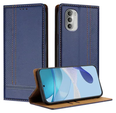 Produktbild von Handyhülle für Motorola Moto G51 5G Leder Flip Klappbare Schutzhülle mit Standfunktion Blau