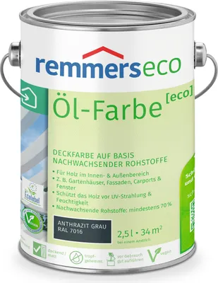 Produktbild von Remmers Öl-Farbe [eco] anthrazitgrau (RAL 7016) 2,5 l, Holzlack