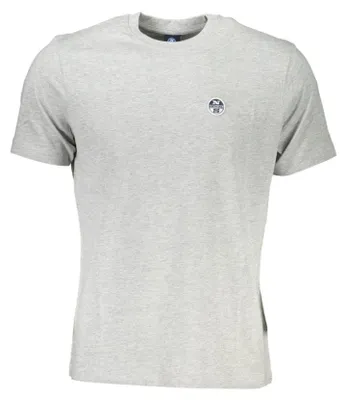Produktbild von Graues Herren T-Shirt mit Rundhals und Logo-Applikation Kurzarm