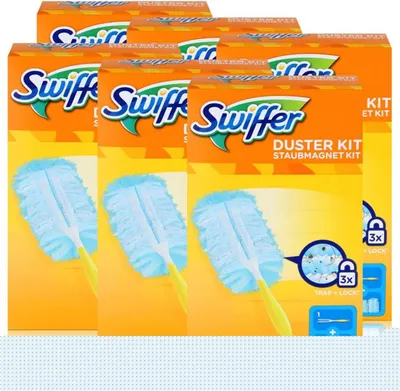 Produktbild von Swiffer Staubmagnet Starterset - Griff + 3 Tücher (6er Pack)