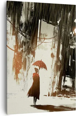 Produktbild von Bild auf Leinwand - Leinwandbild - Einteilig - apocalypse regen Regenschirm Rätsel - 70x100cm - Wand Bild - Wandbilder - Leinwanddruck - Wanddekoration - Leinwand bilder - Wandbild - PA70x100-3191