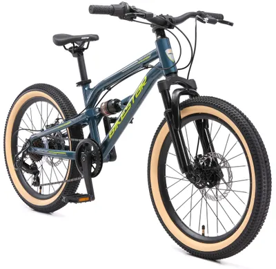 Produktbild von BIKESTAR Alu Kinder Jugend Mountainbike Vollgefedert, 7 Gang Shimano, 20 Zoll ab 6 - 7 Jahre | Fully MTB Scheibenbremse | Petrol