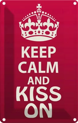 Produktbild von vianmo Blechschild 18x12 cm Keep Calm and kiss on Yoga