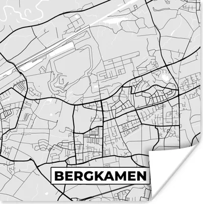 Produktbild von MuchoWow® Poster Stadtplan - Karte von Bergkamen - Deutschland - Karte 75x75 cm - Wand Dekoration