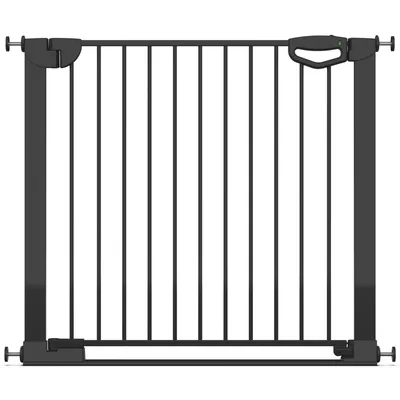 Produktbild von GEUTHER Easylock Flat Step Treppen- & Türschutzgitter | Schwarz | 90–97 cm | Ohne Bohren | Flacher Trittbalken | Auto-Close | DIN EN 1930:2011