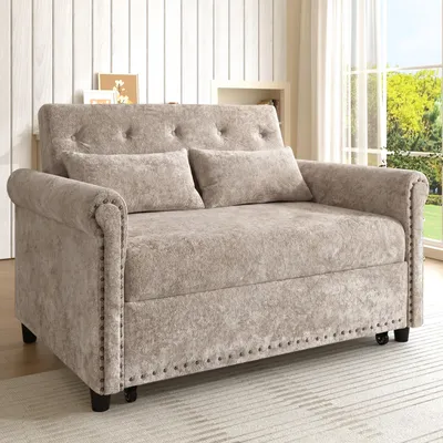 Produktbild von Schlafsofa mit ausziehbarer Liegefläche & 3-fach verstellbarer Rückenlehne (110°/145°/180°) , inkl. 2 Komfortkissen – ideal für kleine Räume & Gäste