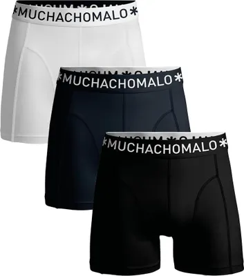Produktbild von Muchachomalo Herren Boxershorts – 3er Pack – Baumwolle Stretch – Bequeme Unterwäsche – Größe XXL - U-SOLID1010-1255