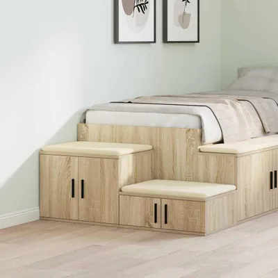 Image de Maison Exclusive - Armoire de rangement, 2 pièces, chêne Sonoma, 103 x 41 x 40 cm
