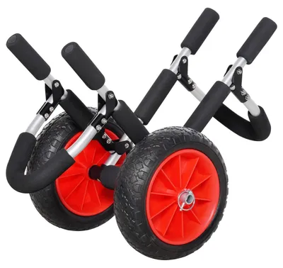 Produktbild von Surfwagen Surfboard Transportwagen Klappbar Gepolstert PolyurethanReifen Alu Silber Bis 45 Kg L64 X B55 X H38,5 Cm