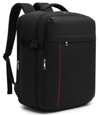 Imagen del producto de Mochila de viaje – Mochila de cabina, 40 x 30 x 20 cm – 20–35 litros – Puerto de carga USB – Compartimento para portátil de hasta 39,6 cm – Ultraligera – Color negro