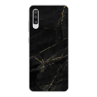 Produktbild von MuchoWow® Handyhülle Schutzhülle Hülle für Samsung Galaxy A70 Marmor - Schwarz - Gold - Chic - Marmoroptik - Design Silikon Softcase Handy Hülle - Schutzhaube