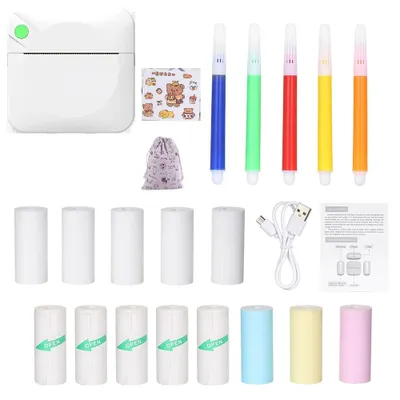 Obrázek produktu pro Portable Pocket-size Thermal Printer Wireless BT Error Printer Simple Operation Support Photo Notes Text Memo Printing White