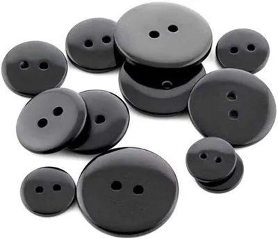 Produktbild von Kunststoffknöpfe 300 Stück schwarz 10 mm, 15 mm, 20 mm, Nähereien, Basteln, Tassendekoration