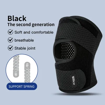 Produktbild von Kniebandage für Damen - AB003 Kniebandage - Nylon - Gestrickt - Dünn - Größe S - Schwarz